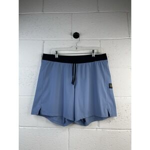 Wolaco Performance Shorts Men's Light Blue Stretch Workout Elastic Waist XL EUC